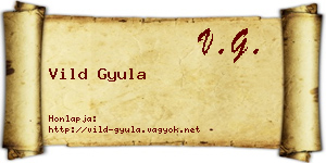 Vild Gyula névjegykártya